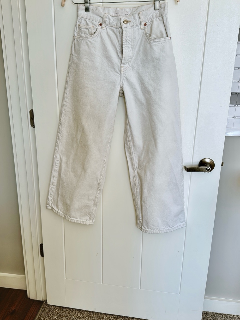 Topshop Oatmeal White High-Rise Jeans